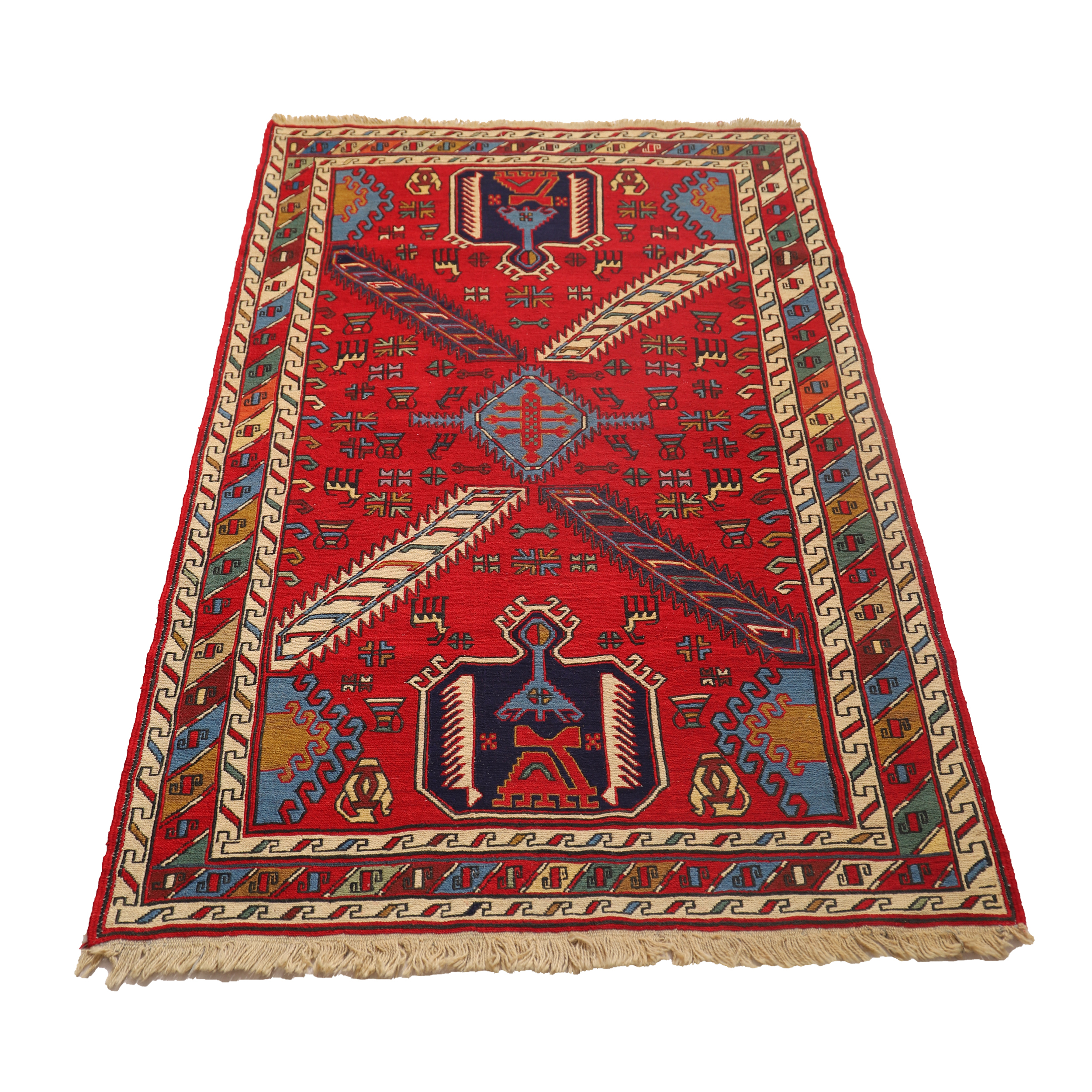 گلیم دستبافت یک و نیم متری مدل ورنی کد 40201228