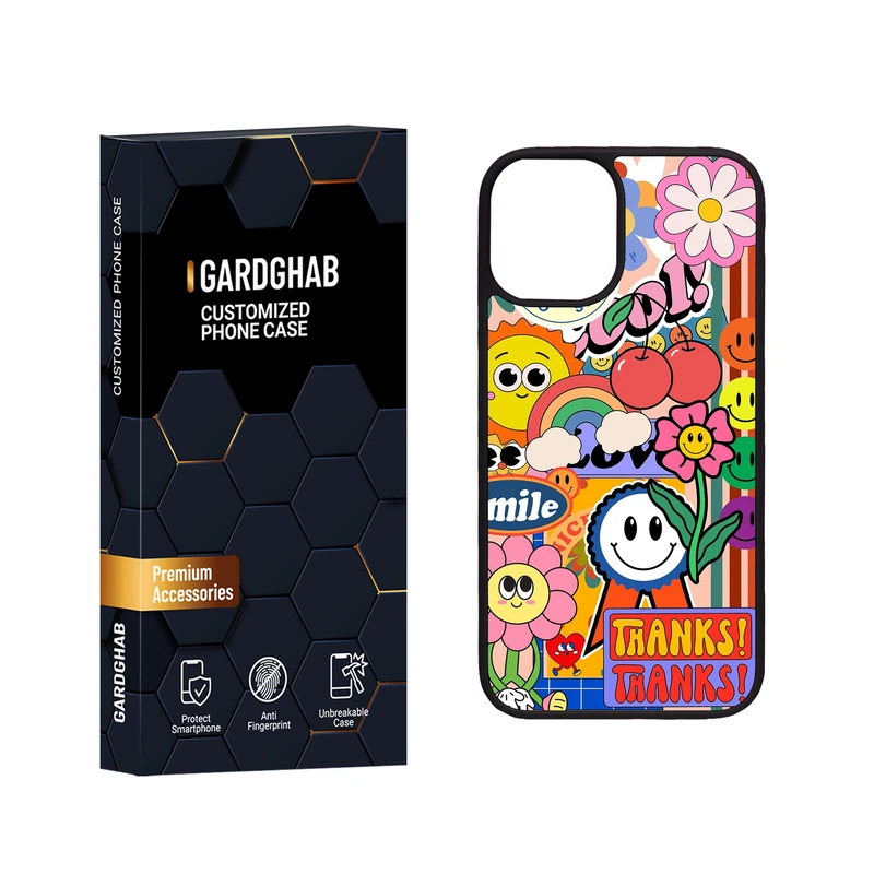 کاور گارد قاب مدل دور ژله ای پشت گلس فانتزی مناسب برای گوشی موبایل اپل iPhone 12 Mini