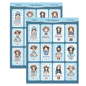 برچسب لاژید مدل اسم هانیه طرح دختر کارتونی بسته 2 عددی