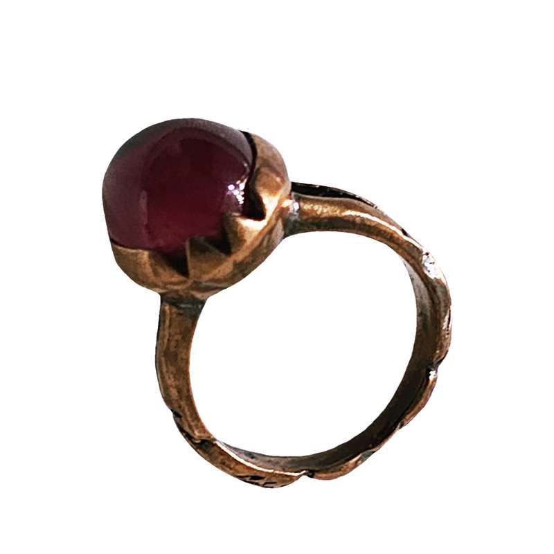 انگشتر دست‌ساز زنانه مدل مسی کد S244