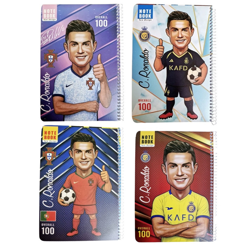 دفتر نقاشی 50 برگ مدل رونالدو بسته 4 عددی