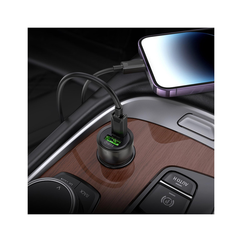 خرید و قیمت شارژر فندکی 38 وات هوکو مدل Z52 PD+QC3.0
