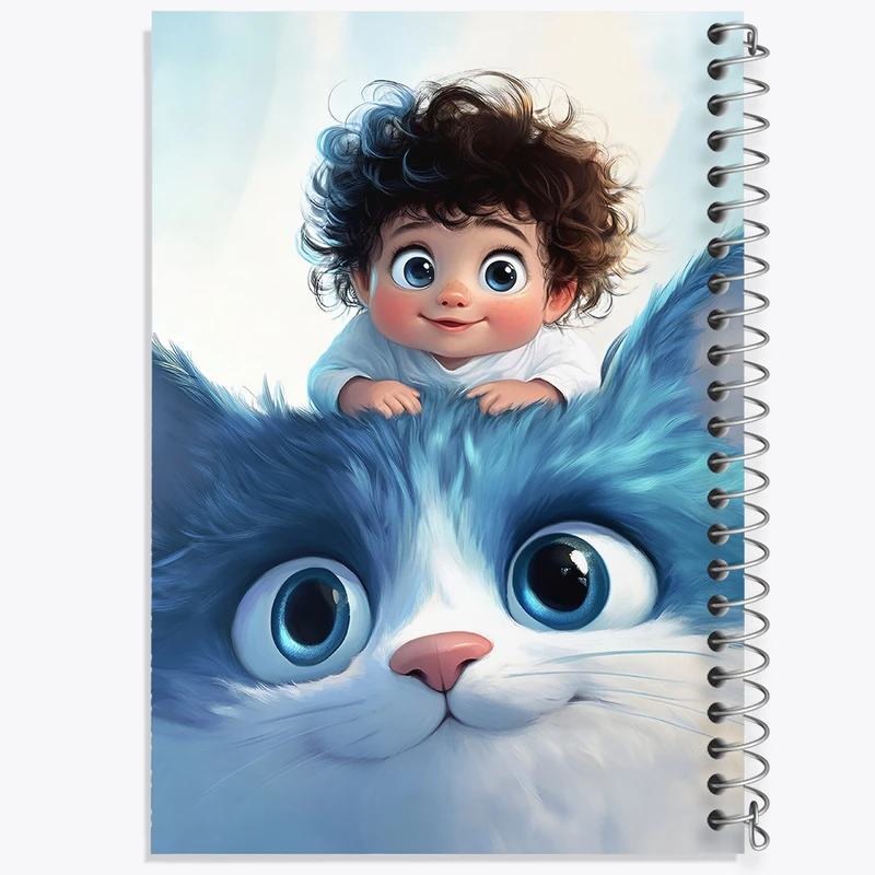 دفتر لیست خرید 50 برگ خندالو طرح گربه و پسر کیوت کد F5985