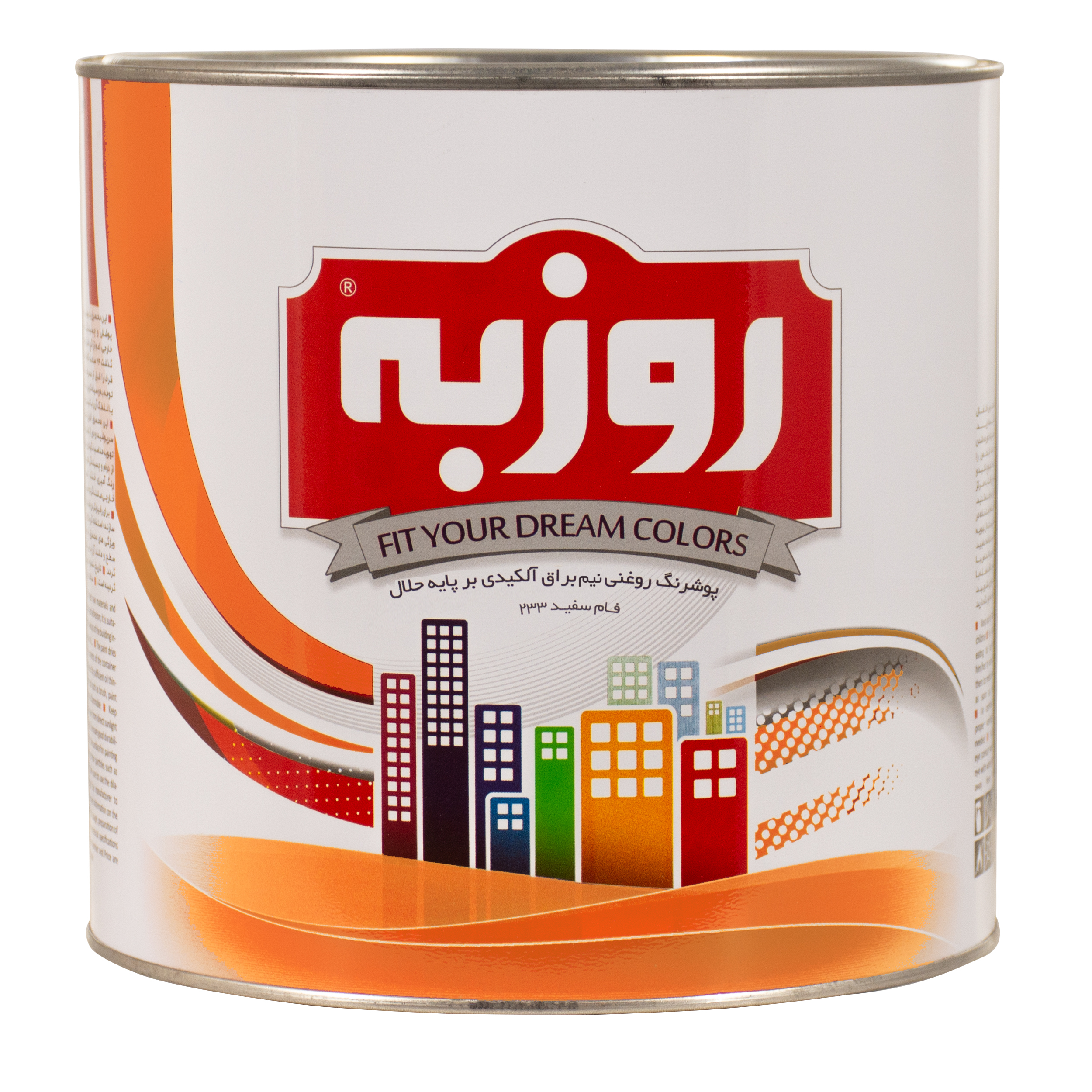 رنگ سفید روغنی روزبه کد  SEMI GLOSS وزن 4 کیلوگرم