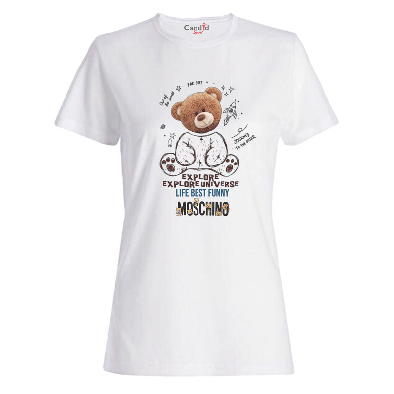 تی شرت آستین کوتاه زنانه طرح خرس تدی مدل 41