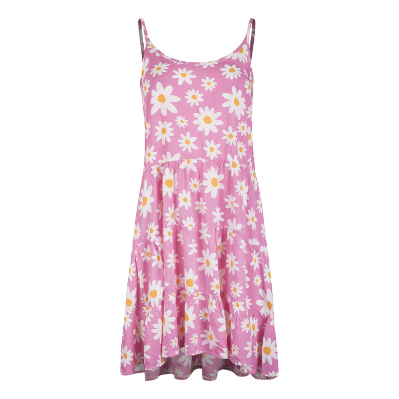 پیراهن زنانه افراتین مدل گل بابونه کد 9594 رنگ صورتی