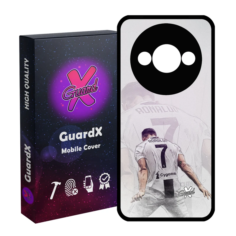 کاور گارد ایکس طرح CR7 مدل قاب Glass10189 مناسب برای گوشی موبایل شیائومی Redmi A3 4G/ A3X 4G/ Poco C61
