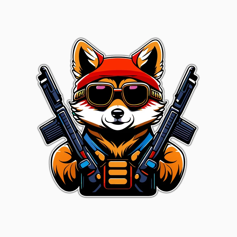 استیکر لپ تاپ و موبایل بووم طرح روباه مدل Street Art کد MA103