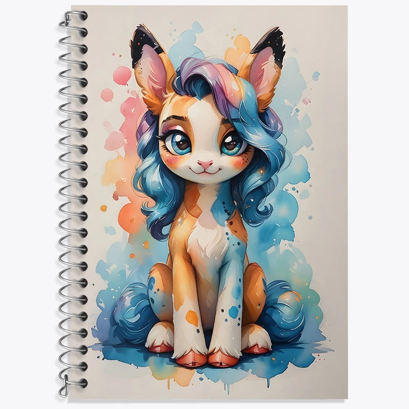 دفتر زبان 50 برگ خندالو مدل سه خط طرح اسب کیوت کد N1608