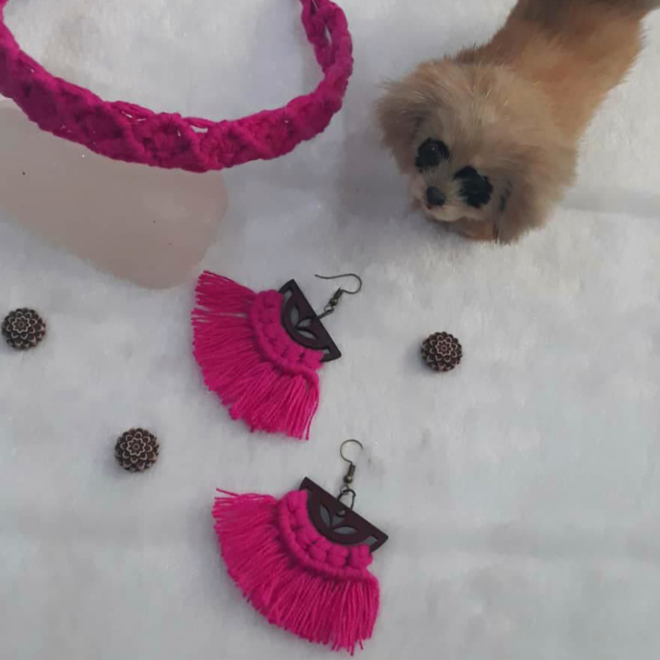 گوشواره دخترانه مدل مکرومه گوشواره دخترانه مدل مکرومه