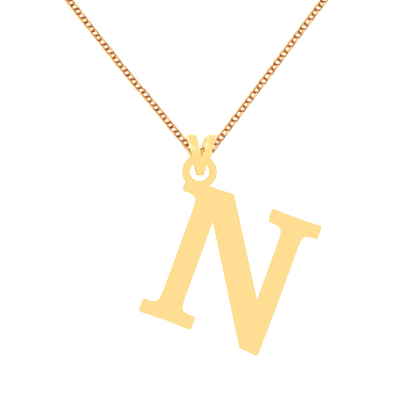 گردنبند طلا 18 عیار زنانه کرابو طرح حرف N مدل Kr71674