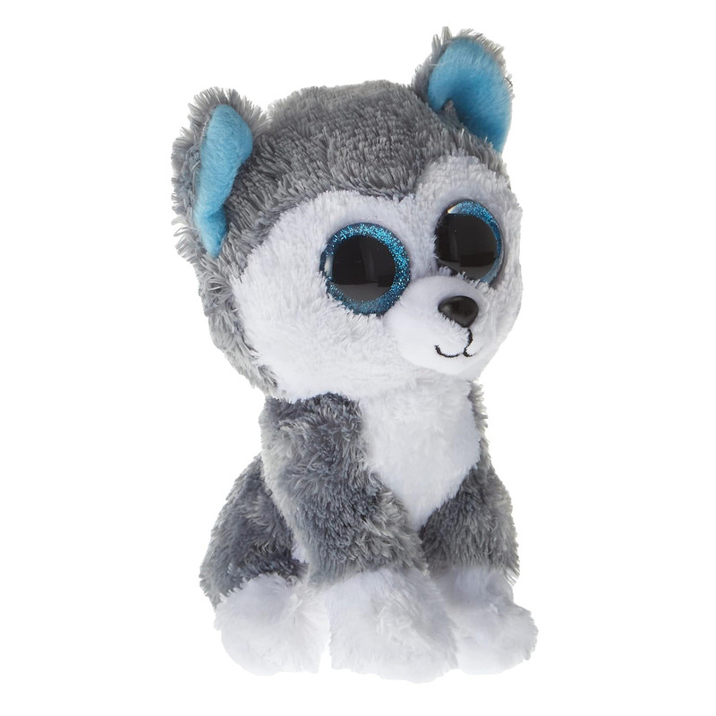 عروسک طرح سگ هاسکی مدل چشم تیله ای ارتفاع 17 سانتی متر