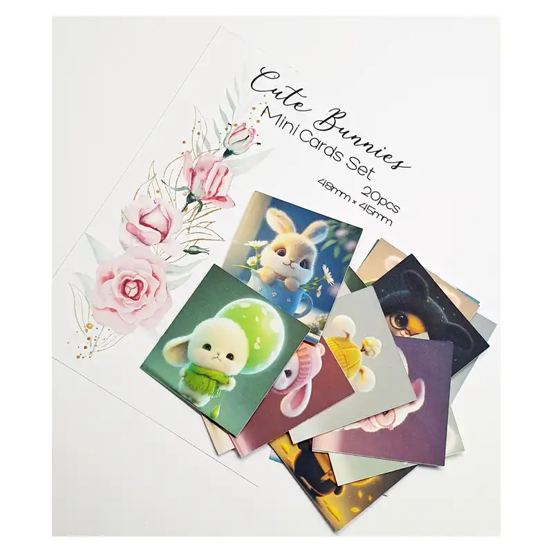 کاغذ رنگی طرح  Cute Bunnies مدل بولت ژورنال کد 19 مجموعه 20 عددی