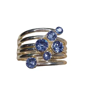 انگشتر زنانه مدل شش لاین نگین دار