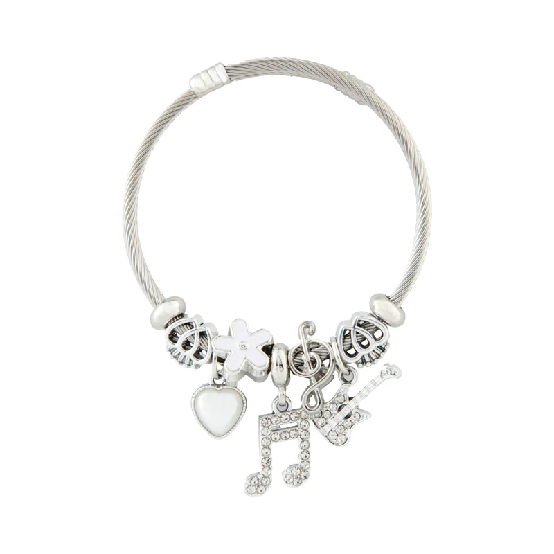 دستبند النگویی زنانه مدل پاندورا طرح موسیقی کد 1889