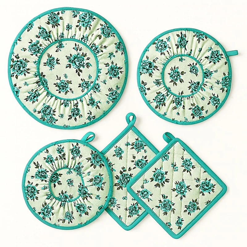 ست دمکنی 5 تکه طرح گلدار مدل 88