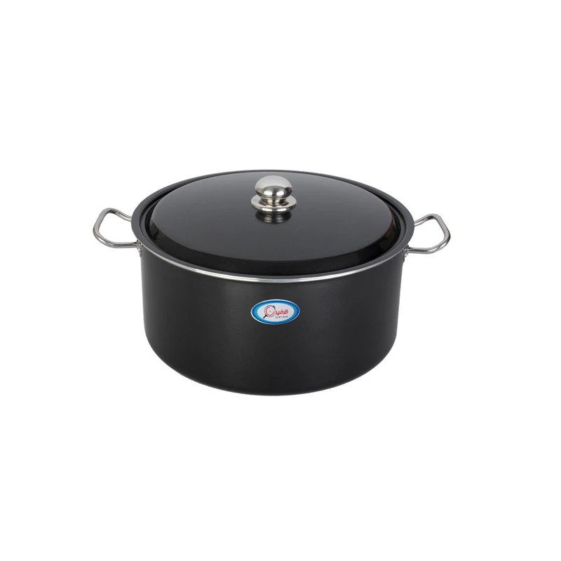 قابلمه تفلون ظرفیران مدل دسته استیل درب فلزی کد 6 سایز 40