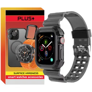 بند پلاس مدل Transparent Shock PL مناسب برای اپل واچ سری Se/1/2/3/4/5/6/7/8/9 سایز 42/44/45 میلی متری