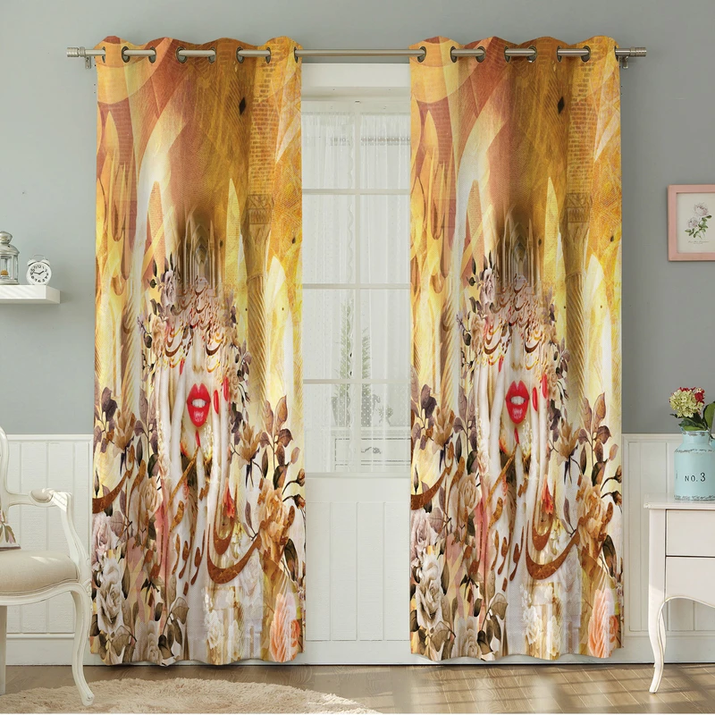 پرده نیروانا طرح  سنتی مدل هازان کد 4442 سایز 140×280 سانتی متر