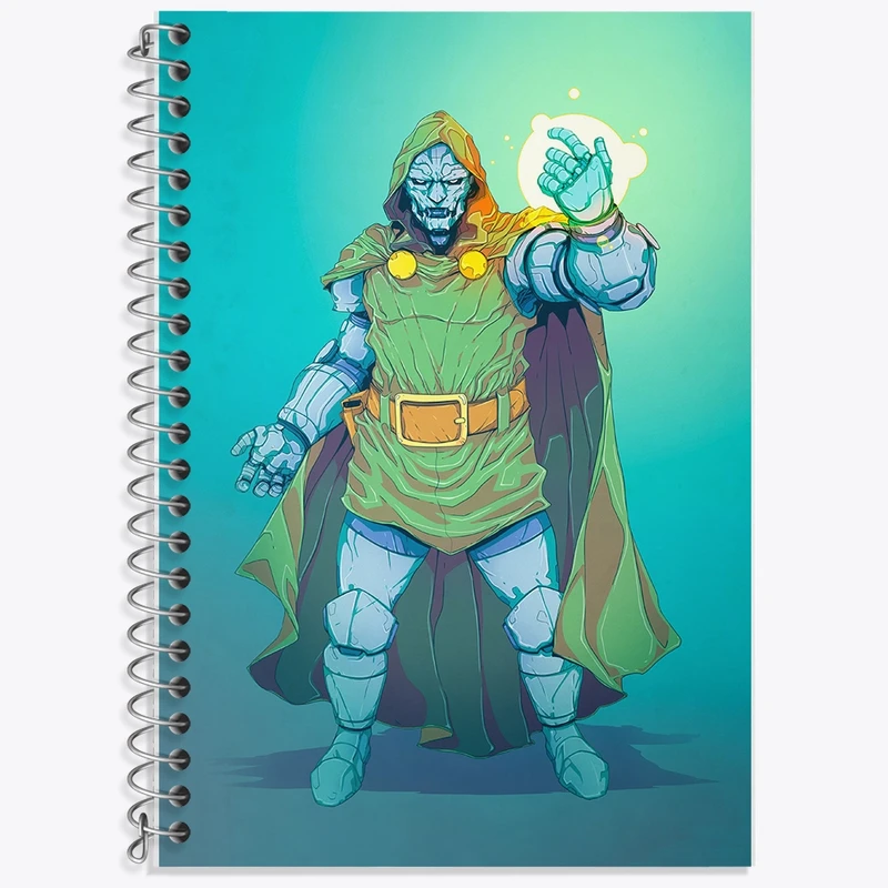 دفتر زبان 50 برگ خندالو مدل دو خط طرح Doctor Doom کد F229