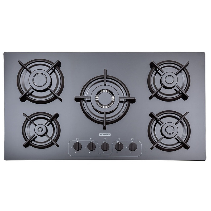 اجاق گاز صفحه‌ای پنج شعله استیل البرز مدل G5968