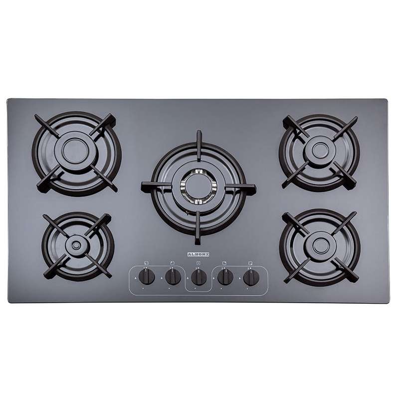 اجاق گاز صفحهای پنج شعله استیل البرز مدل G5968 اجاق گاز صفحهای پنج شعله استیل البرز مدل G5968
