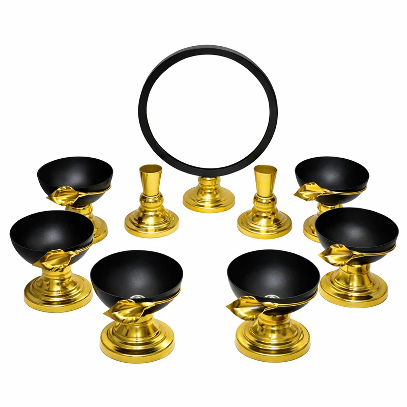 مجموعه ظروف هفت سین 9 پارچه مدل برگ لیلیوم