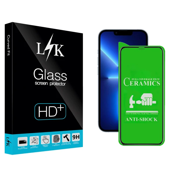 محافظ صفحه نمایش سرامیکی ال کی مدل +HD مناسب برای گوشی موبایل اپل iPhone 13 Pro