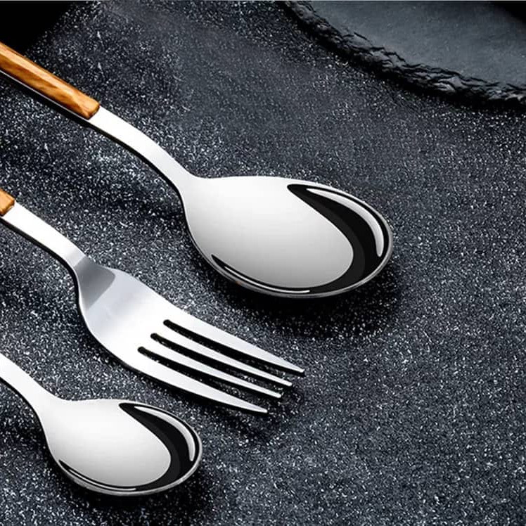 سرویس قاشق و چنگال 33 پارچه جی فی نی مدل D-WOOD