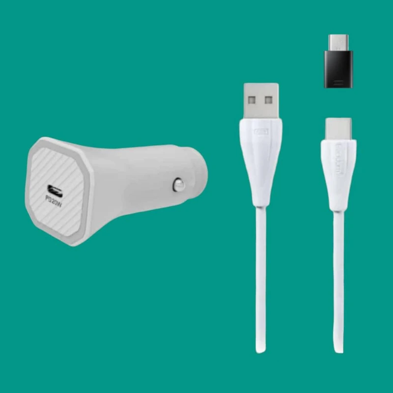 شارژر فندکی ارلدام مدل ES-CC8 به همراه کابل تبدیل USB-C /microUSB