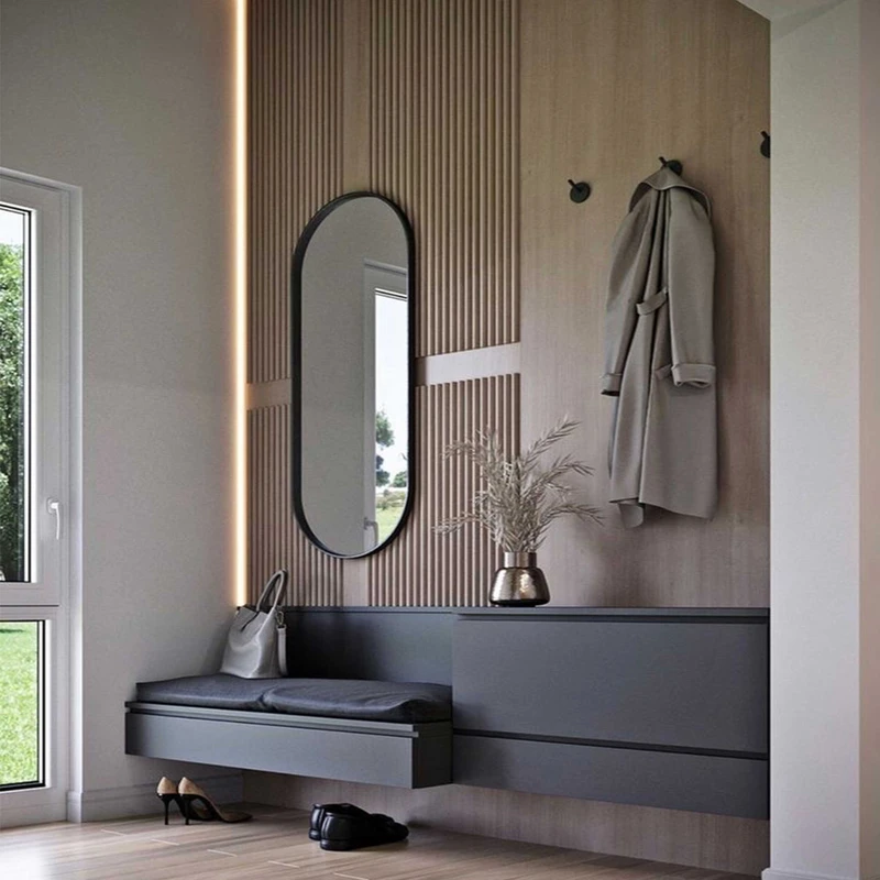 عکس شماره 2 : آینه مدل قدی چوبی طرح سرو کد w-150