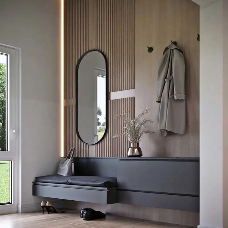 آینه مدل قدی چوبی طرح سرو w-130