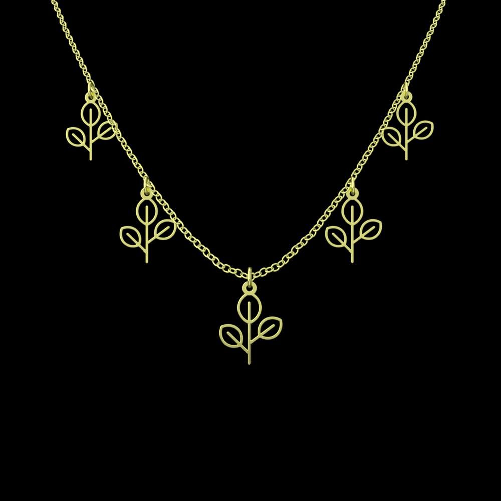 گردنبند طلا 18 عیار زنانه مدوپد مدل برگ کد RNA15871 -  - 1