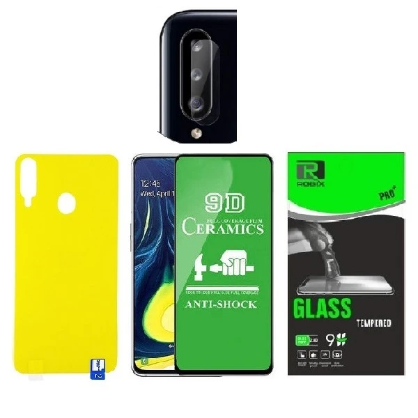 محافظ صفحه نمایش روبیکس مدل CR-A20s مناسب برای گوشی موبایل سامسونگ Galaxy A20s به همراه محافظ لنز دوربین ومحافظ پشت گوشی