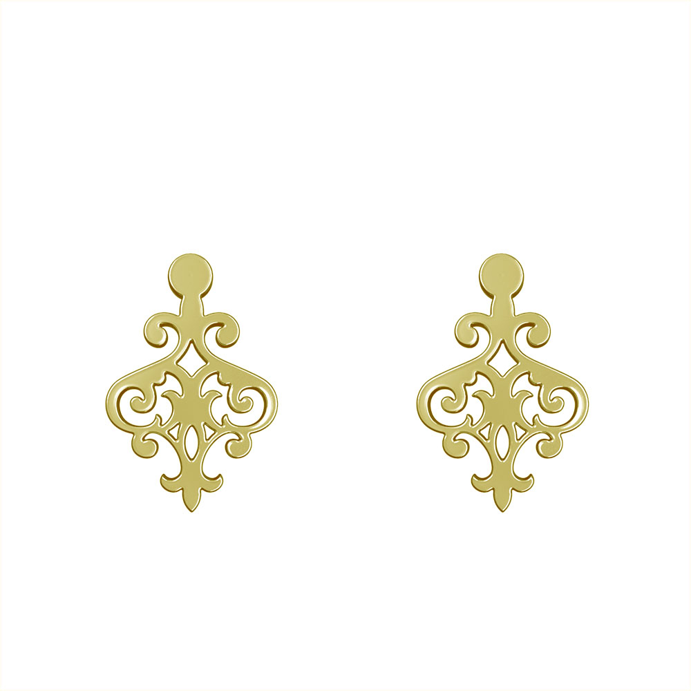 گوشواره طلا 18 عیار زنانه مدوپد مدل هندسی کد GA1-15174