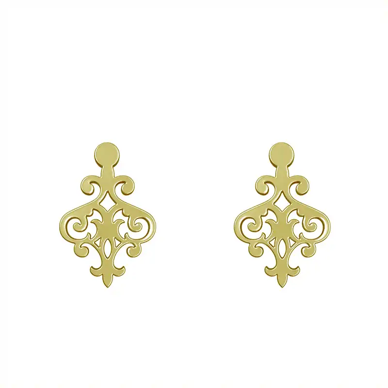 گوشواره طلا 18 عیار زنانه مدوپد مدل هندسی کد GA1-15174