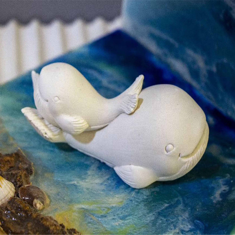 قالب شمع مدل نهنگ با بچه نهنگ