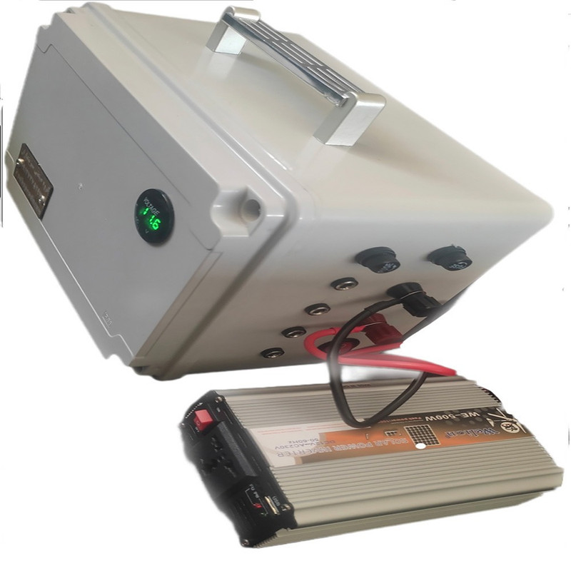 سیستم روشنایی و پاوربانک خورشیدی مدل LIFPO-100W-AC500 ظرفیت 530 وات ساعت