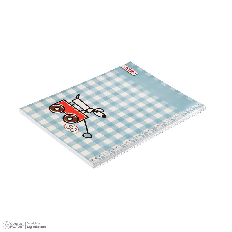 دفتر شطرنجی 50 برگ آفاق مدل خانه ریز طرح کالسکه