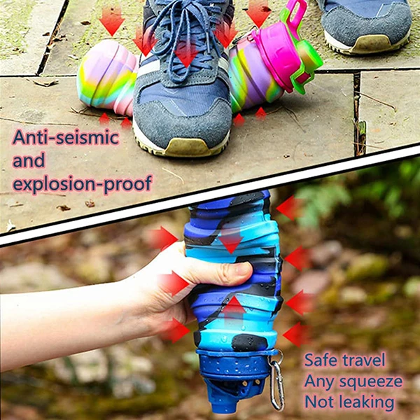 عکس شماره 10 : قمقمه مدل سیلیکونی تاشو کد new 01 گنجایش 0.5 لیتر