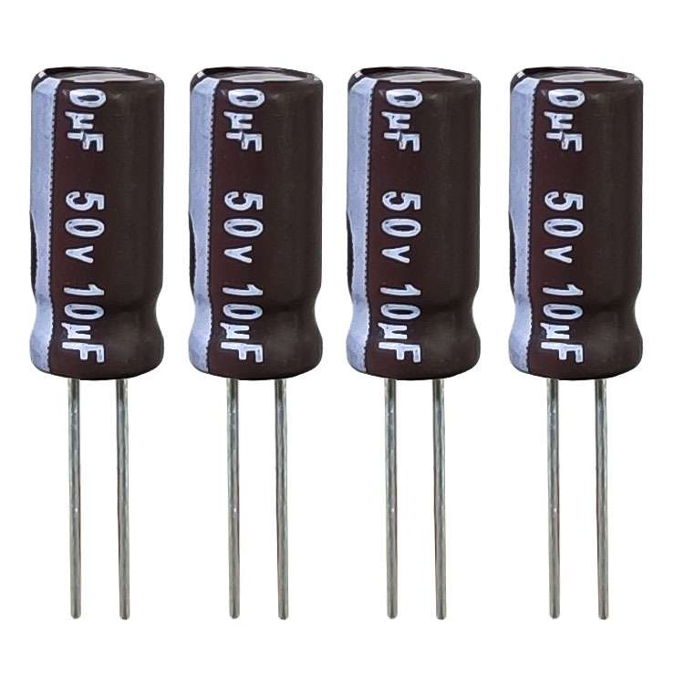 خازن الکترولیت 10 میکروفاراد 50 ولت آکسبوم مدل TEC-1050 بسته 4 عددی خازن الکترولیت 10 میکروفاراد 50 ولت آکسبوم مدل TEC-1050 بسته 4 عددی