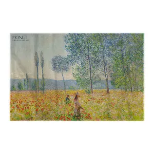 کاغذ کادو ترمه طراحان ایده مدل زیر صنوبر ها از مونه کد art0194 سایز 57x37 سانتی متر