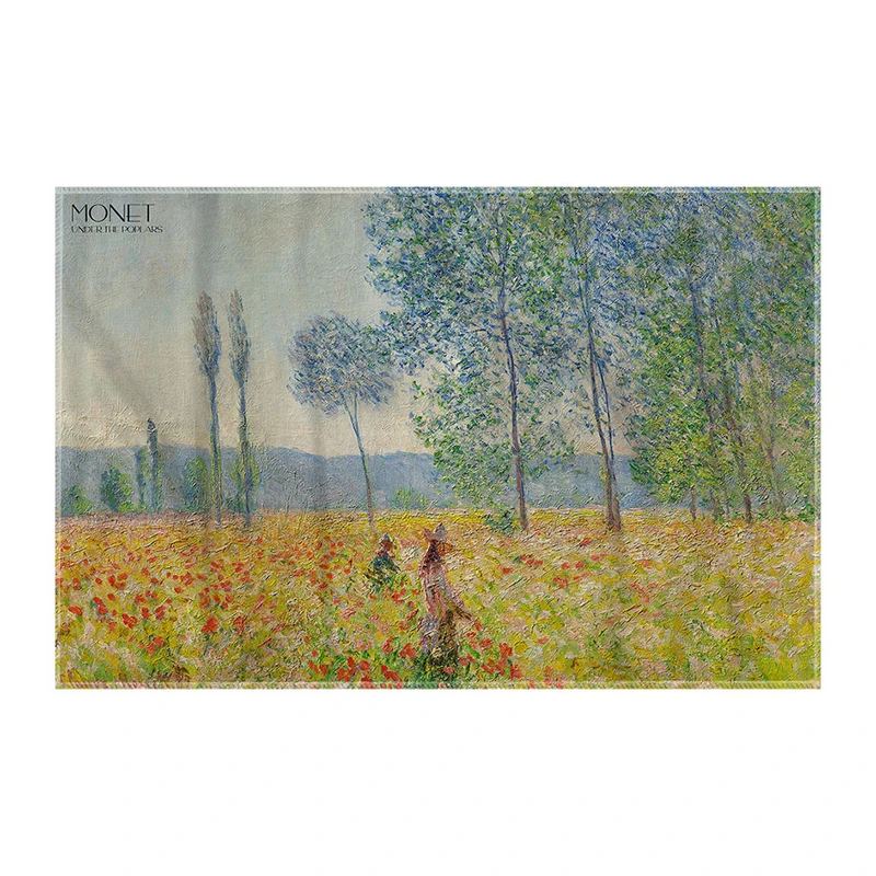 کاغذ کادو ترمه طراحان ایده مدل زیر صنوبر ها از مونه کد art0194 سایز 57x37 سانتی متر