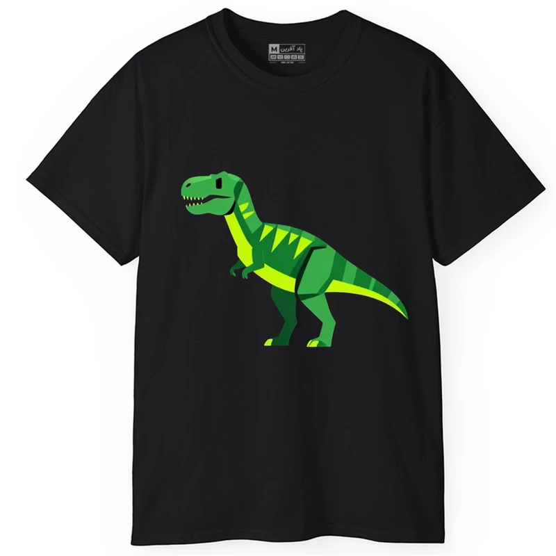 تی‌شرت آستین کوتاه یقه گرد مردانه پاد آفرین مدل مینیمال طرح دایناسور