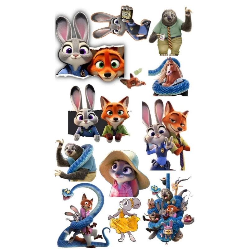 استیکر لب تاپ طرح زوتوپیا کد 5 مجموعه 12 عددی