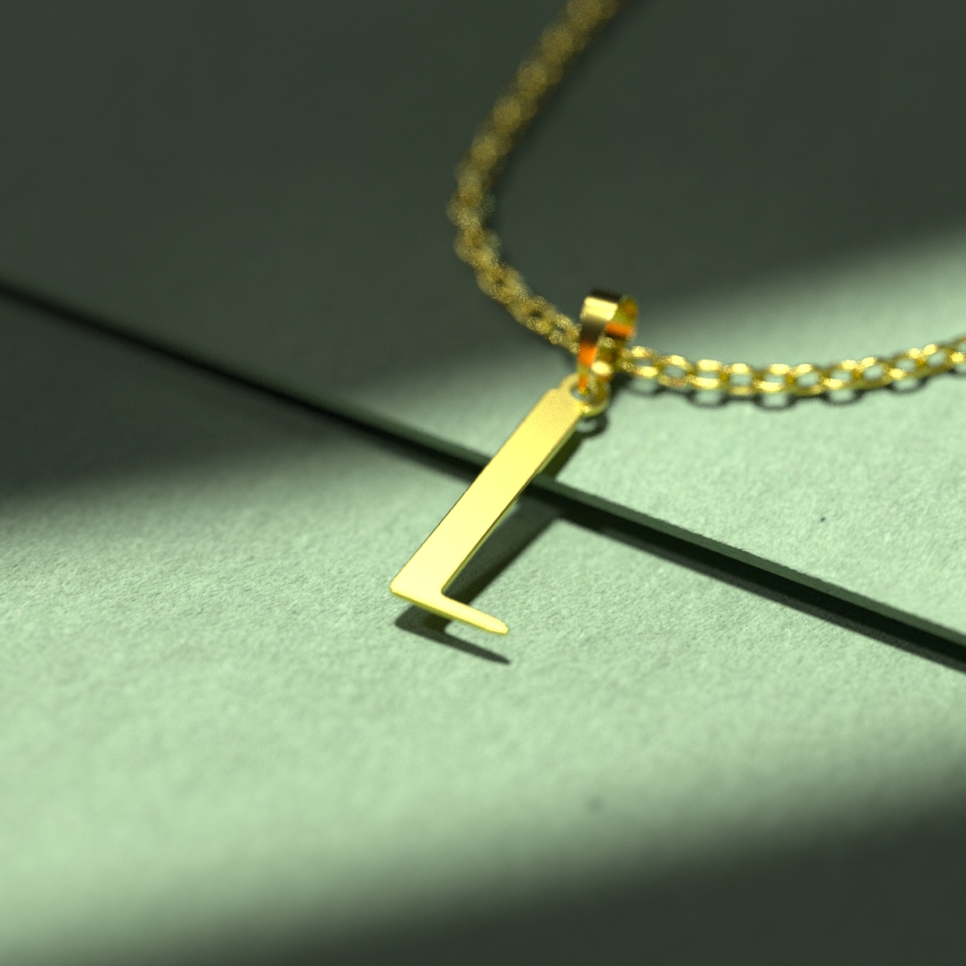 گردنبند طلا 18 عیار زنانه مدوپد مدل حرف L کد H3-1-1220