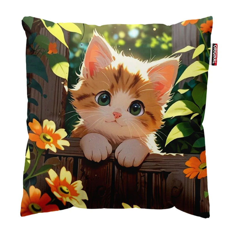 کوسن پاد آفرین مدل گربه کیوت بامزه فانتزی کد PK401991 سایز 40*40 سانتی متر