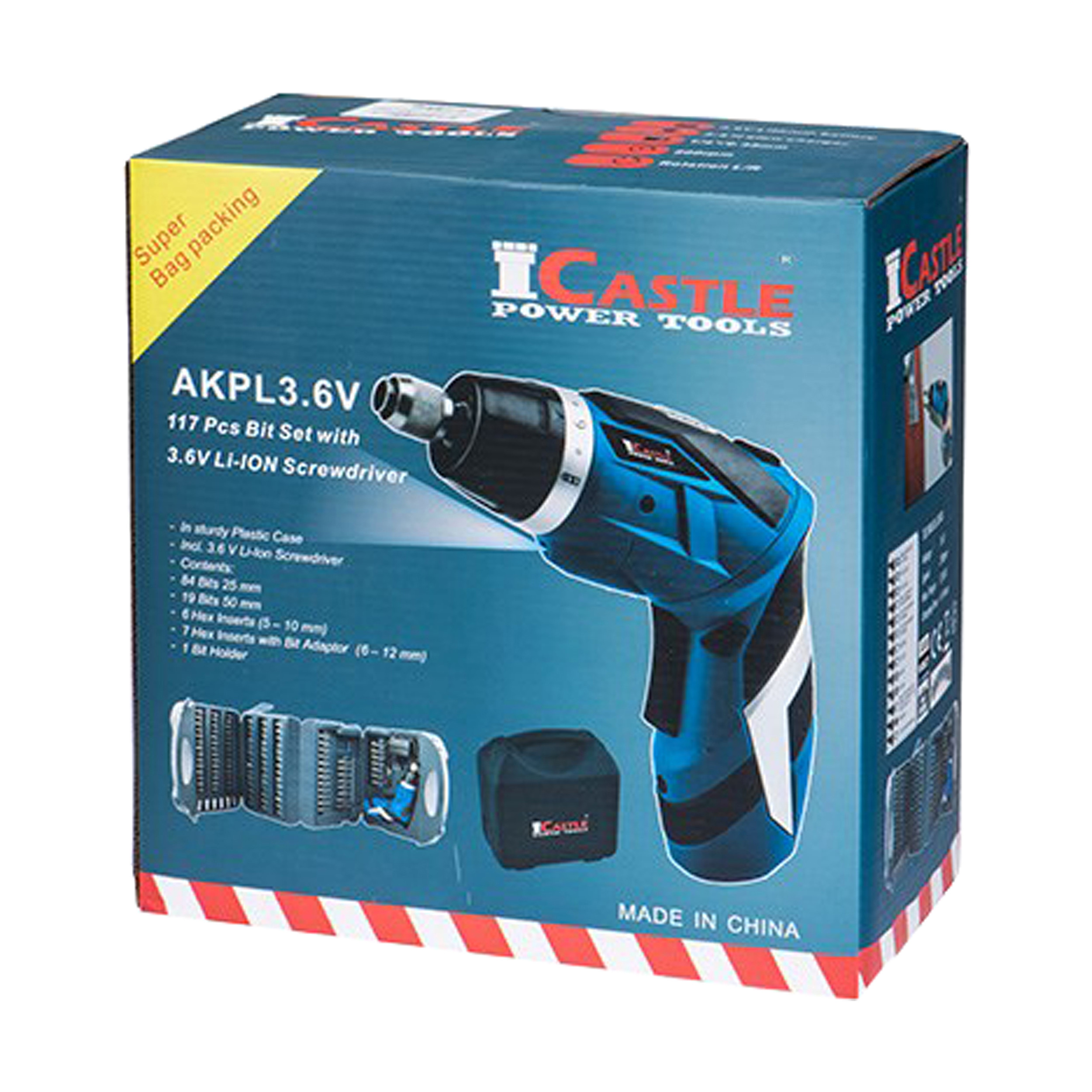 پیچ گوشتی شارژی کسل به همراه مجموعه 117 عددی سرمته