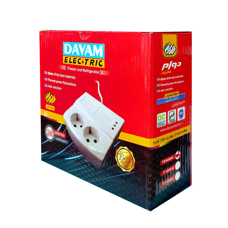 محافظ ولتاژ و چند راهی برق دوام الکتریک مدل M-POLY کد 5