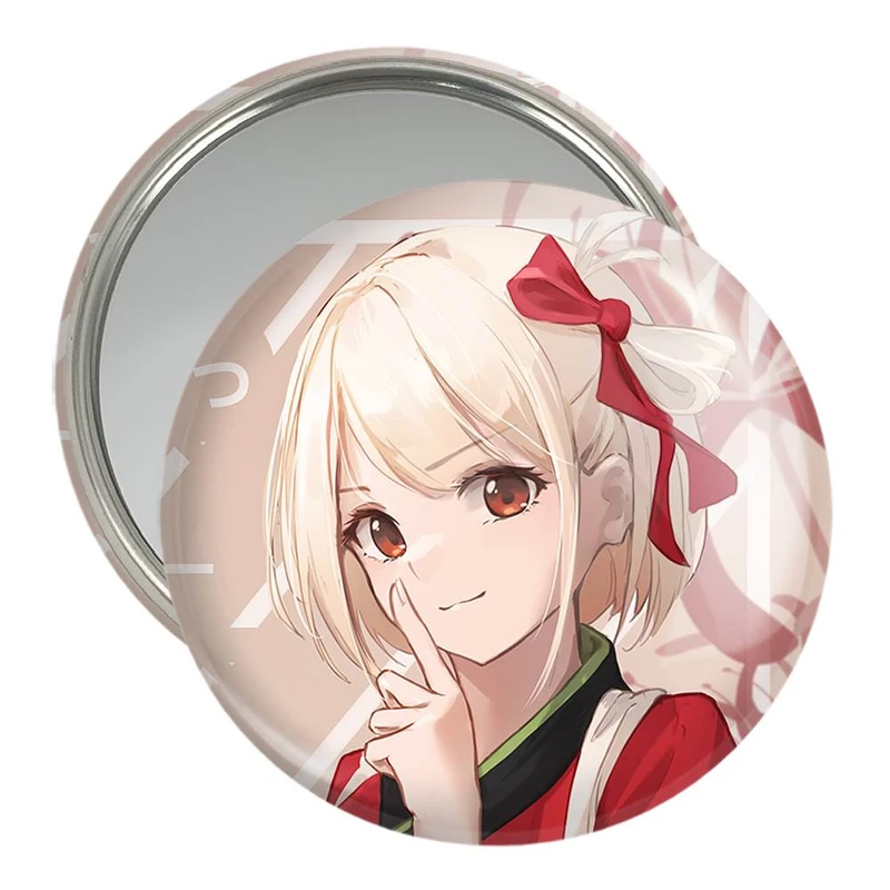 آینه جیبی خندالو مدل چیساتو انیمه لیکوریس ریکویل Lycoris Recoil  کد 23056